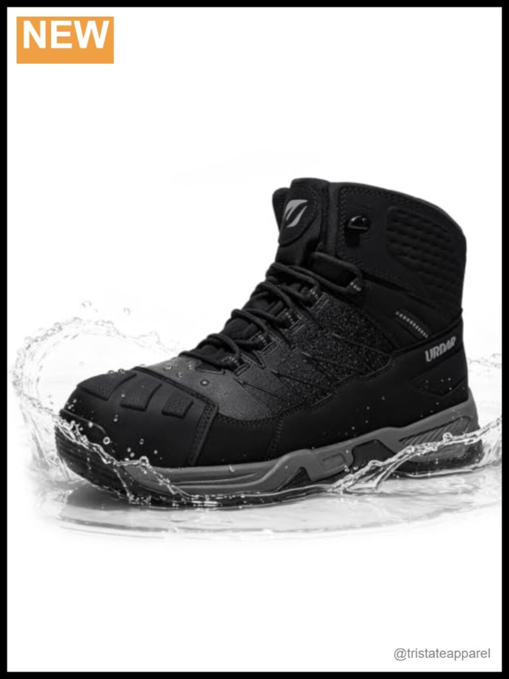 Waterproof Steel Toe Work Boots Faux Leather Puncture Resistant Safety Boots